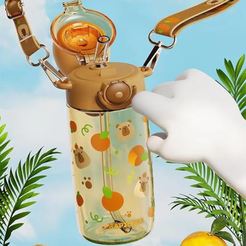 Botella de agua de capibara antiderrames con Tritán infantil 5