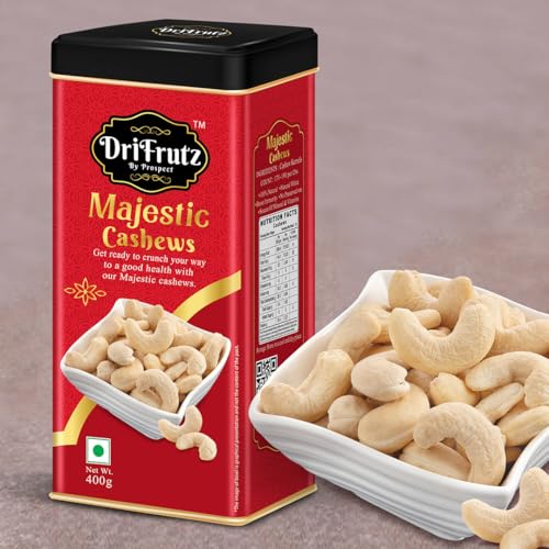 Image of DRIFRUTZ Majestic Cashew W180 | 800g (400g x 2) | Whole Cashew Kernels | Suitable for Gourmet Preparation, Thoughtful Gifting, Tasting Platters, and Protein-Rich Indulgence