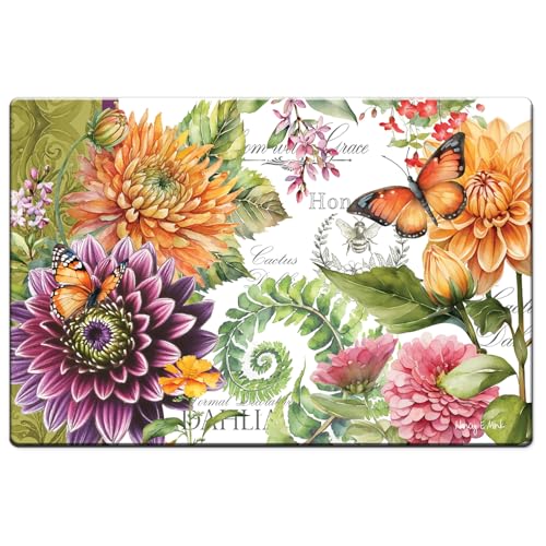 Highland Home Botanica 30” x 20” Decorative Vinyl Comfort Floor Mat Manufactured in The USA, Waterproof, Easy to Clean