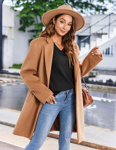 Image of Zeagoo Long Sleeve Shirts for Women V Neck Casual Sweaters Basic Knit 2025 Fall Fashion Pullover Tops