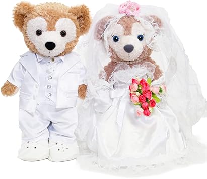 Amazon Co Jp ダッフィー シェリーメイ コスチューム ウェディングドレス タキシードセット ぬいぐるみ別売 結婚式のウェルカムベアに オリジナルハンドメイドコスチューム おもちゃ