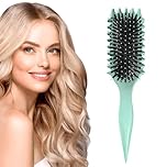 Curl Defining Brush, Slick Back Hair Brush, Curly Hair Brush, Boar Bristle Hair Brushes, Hair Brush for Women, Curl Comb Blowout Teasing Brush for Hair Care, Christmas Gifts Stocking Stuffers (green)