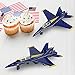 ArtCreativity Diecast F-18 Blue Angel Jets with Pullback Mechanism, 2 pcs, 6.75 inches Diecast Metal Jet Plane Fighter Toys for Boys, Air Force Military Cake Decorations, Aviation Party Favors