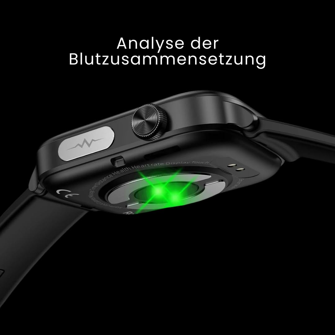 GlucoCare SOS - Original Smartwatch mit SOS-Notruf, automatischer Sturzerkennung, 24/7 Gesundheitsüberwachung und Aktivitäts-Tracking für Senioren - Sicherheit und Komfort vereint