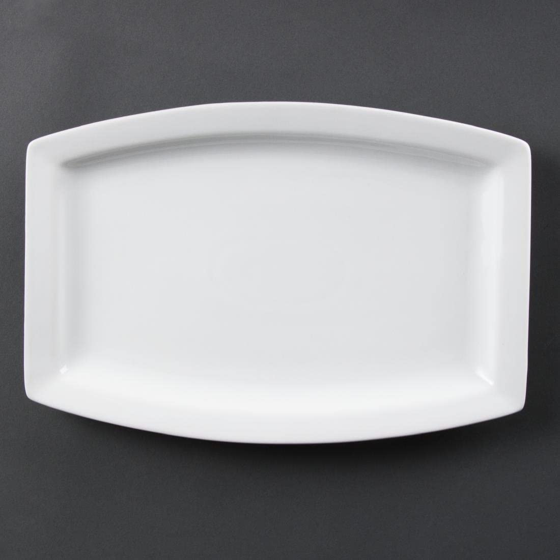 Olympia White Ware Rectangular Service Plates 320mm Porcelain Innovative 6pc
