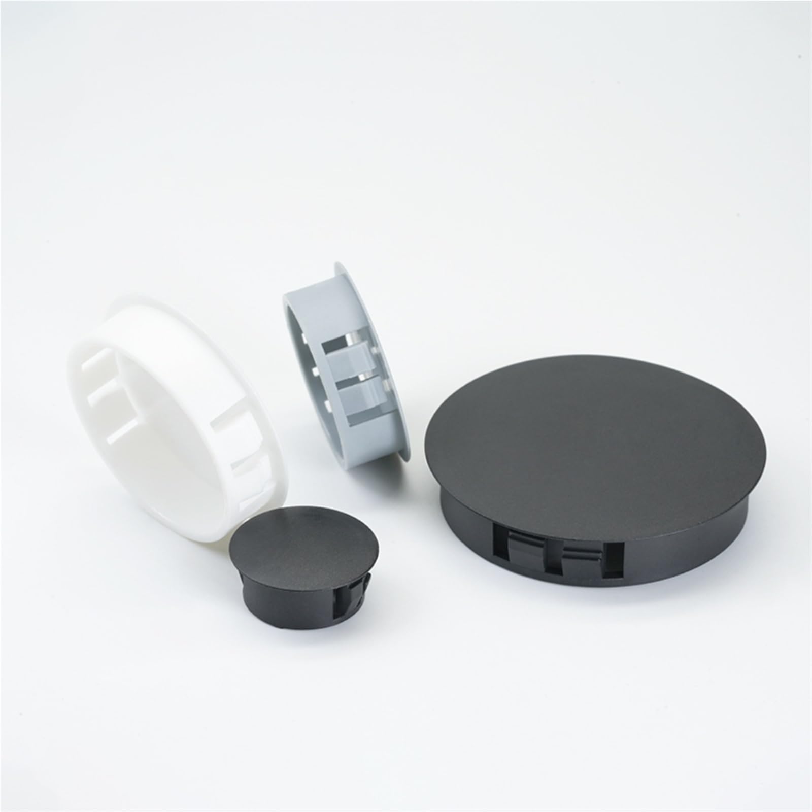 Plastic Hole Plug Snap-on Cover Wall Cable Desk Plugs Round Screw Covers(Black,SKT-6 1000pcs)