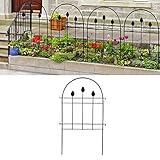 eLeGreen Decorative Garden Fence 29.5'' High x 14.6'' Wide 5 Panels Galvanized Outdoor Rustproof Met