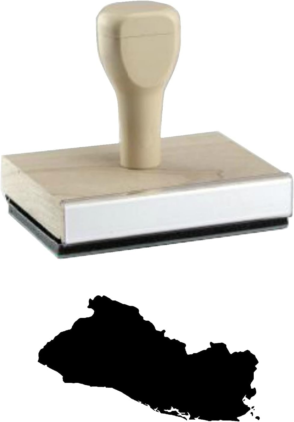 Rubber Stamp, El Salvador Country, Wood, Natural Color, 1 X 2''