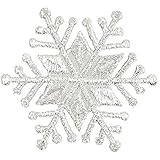 Expo International Christmas Large Star Snowflake Iron-on Applique Trim Embellishment, Silver