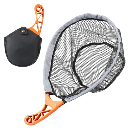 Filet de peche pliable avec bord recouvert de caoutchouc protecteur