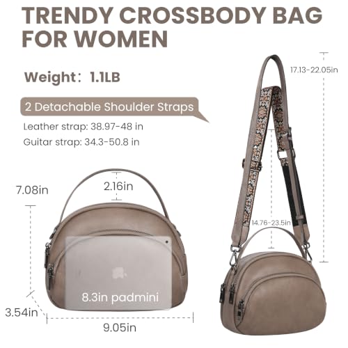 Image of HESHE Genuine Leather Crossbody Bags for Women Small Shoulder Purses