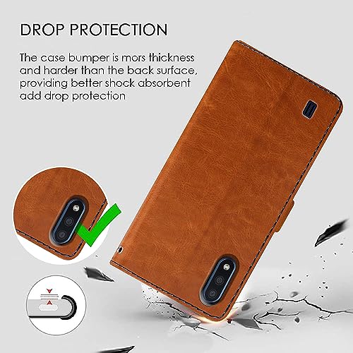 Image of Amazon Brand - Solimo Flip Leather Mobile Cover (Soft, Flexible & Kickstand Back case) Compatible for Samsung Galaxy M01 (CamelBlue)