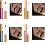 Ownest 10 Colors Liquid Glitter Eyeliner Metallic Shimmer Glitter Eyeshadow Long Lasting Waterproof Shimmer Sparkling Eyeliner Eye Shadow-10pcs | Metallic Shimmer Eyeshadow Set, Lasting Waterproof Shimmer Sparkling Liquid Eyeliner & Shadow Duo, Glitt