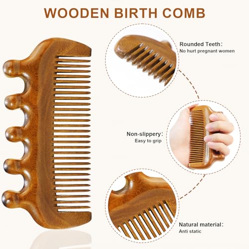 Peine de Madera Natural para Alivio de Dolor en Parto miniatura 2