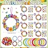 Hollowfly 48 Sets Spring Wreath Craft Kits DIY Flower Hanging Ornaments Make Your Own Paper Craft with Stickers for Home Spring Party Mother's Day Activities #2
