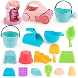 moldes arena playa Gran Regalo para Niños: El kit de herramientas y moldes de arena es una combinación de educación y entretenimiento para niños y niños pequeños para hacer esculturas y formas divertidas y creativas, ayuda a promover las habilidades cognitivas e imaginativas del niño.El juguete de playa es un regalo perfecto para 3-12 años niños pequeños o niños.