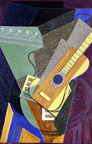 Affiche Juan Gris Guitare sur une table - Peinture d'art mural cubiste 60x90cm