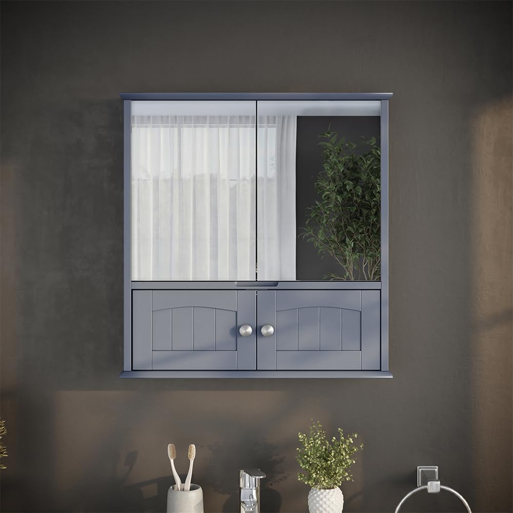 Vicco Armoire de Toilette Bianco, Gris, 56x58cm