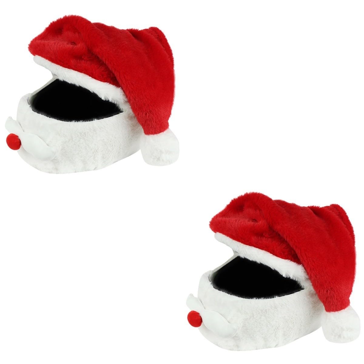 iplusmile Sombrero de Casco de Navidad Cubierta Completa del Casco Cubierta de Adulto Sombrero de Santa Claus para Motocicleta s o Gorra de s poliéster Rojo