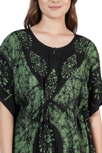 Image of Onekbhalo Women's Cotton Floral Kaftan Nighty Maxi Gown (OK Free Size)
