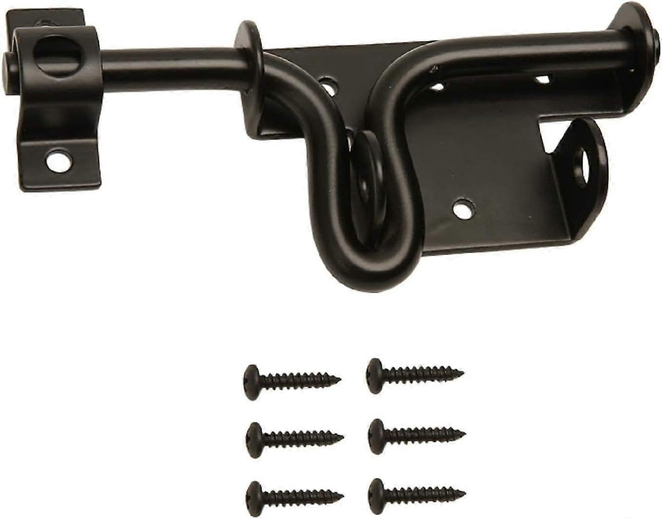 Joyhappst Image Color Black Heavy Duty Slide Bolt Gate Latch With Padlock Hole - Solid Hardware