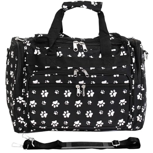 Image of World Traveler 81T16-587B /W Duffle Bag, One Size, Black White Paws