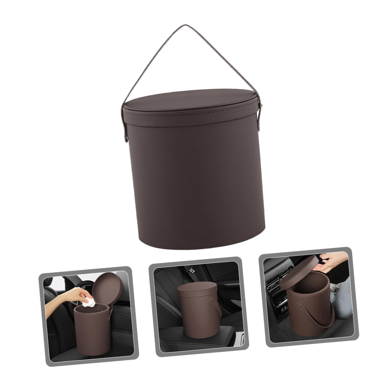 Mikinona Poubelle Suspendue pour Voiture PU Conteneur de Déchets Portable pour Intérieur de Organisateur Pratique pour Déchets et Umbrellas pour Voitures et Camions