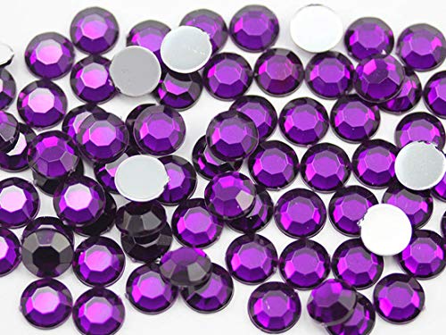 Allstarco 1000Pcs 6Mm Ss30 Purple Amethyst .Nat02 Acrylic Flat Back Rhinestones For Jewelry Making And Face Painting Card Making Embelishments Plastic Crafts Gems #TOP16