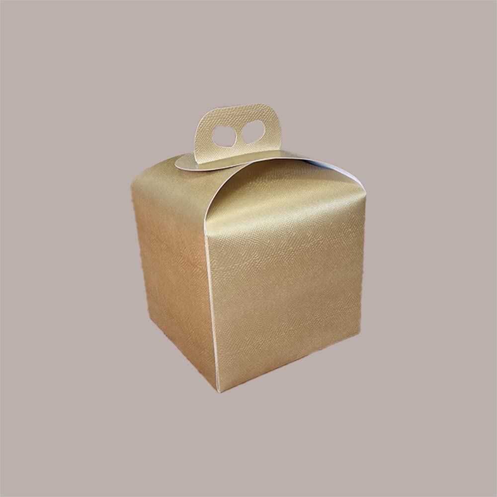 Lucgel Cesto Vassoio Rettangolare in Carta Skin Oro Grafica Effetto Pelle Formato Medio 350x260H70mm - 10 pezzi -