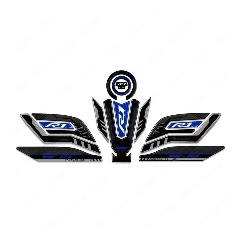 Rg1xte Blue Fuel Tank Pad Motorcycle Fuel Tank Pad Protector For Yzf R1 R1m Yzfr1 2015-2023 Motorbike Gas