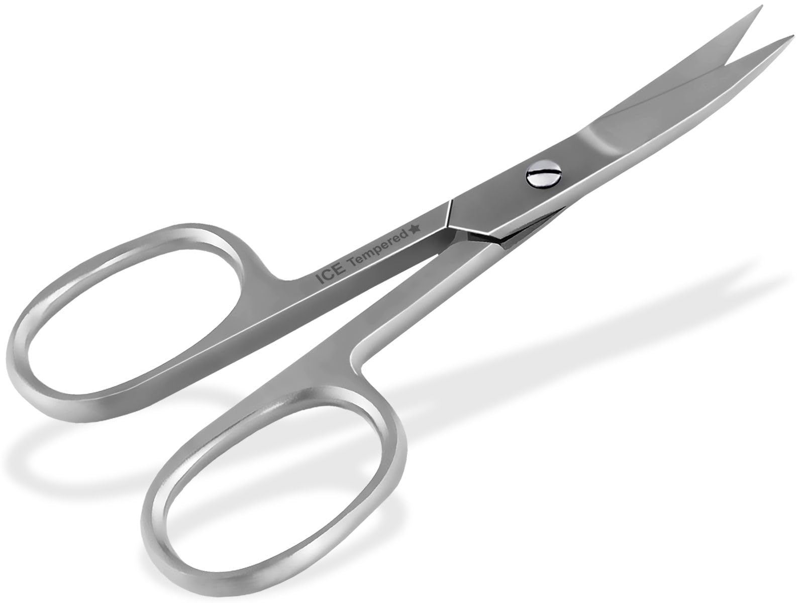 Profi Linkshänder Nagelschere aus rostfreiem Edelstahl mit gebogener Schnittfläche Silber