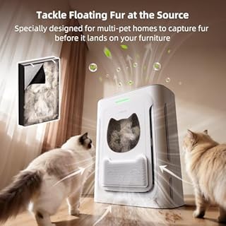 uahpet Pet Air Purifier for Home, Reduce Pet Hair, Dander, Odors, Dust, Smoke for Large Rooms up to 2100 Ft², Air Cleaner with H13 HEPA, Washable Pre-Filter & Air Quality Monitor