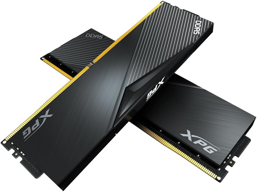 XPG Lancer DDR5 6400MHz 32GB (2x16GB) CL32 UDIMM 288ピン デスクトップ SDRAM DDR5 デュアルチャンネル RAMキット ブラック ヒートシンク (AX5U6400C3216G-DCLABK)