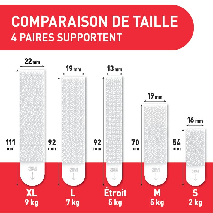 Languettes accroches tableaux Command XL pour fixer 9 kg sans dommages