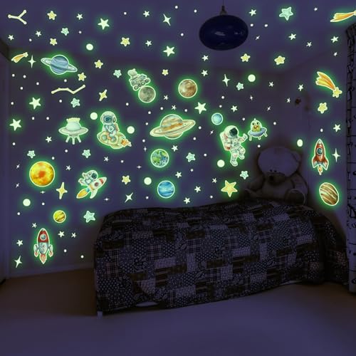 Stickers Glow in The Dark Espacio 155 piezas miniatura 5