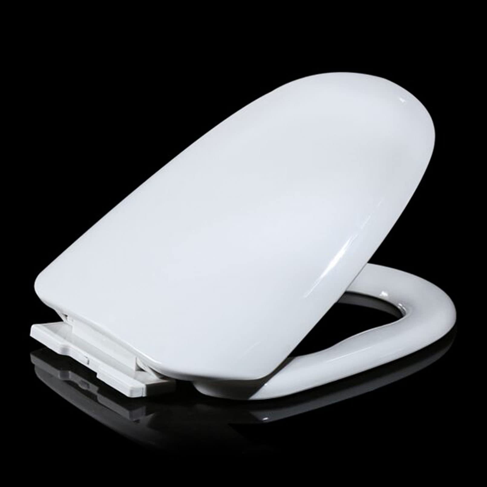 Asientos de WC Asiento de inodoro con cierre suave y topes antideslizantes, tapa de asiento de inodoro blanca de cierre silencioso con asiento cómodo de diseño ergonómico for una fácil instalación