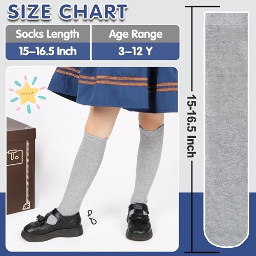 Image of MOGGEI 6 Pairs Kids Girls Knee High Socks Gift Long Crazy Silly Tall Funny Boot Cute Animal Child Fun Socks