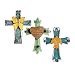 Sell4Style Unique Wooden Crucifix with Antiqued Metal Decorative Heart and Inspirational Prayer Inscribed On Cross (Assorted Colors)
