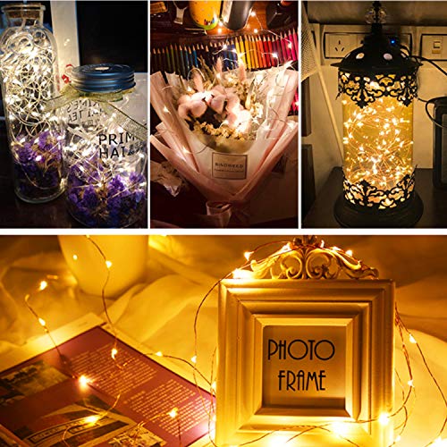 100 led battery string lights with 8 modes remote controller deco…