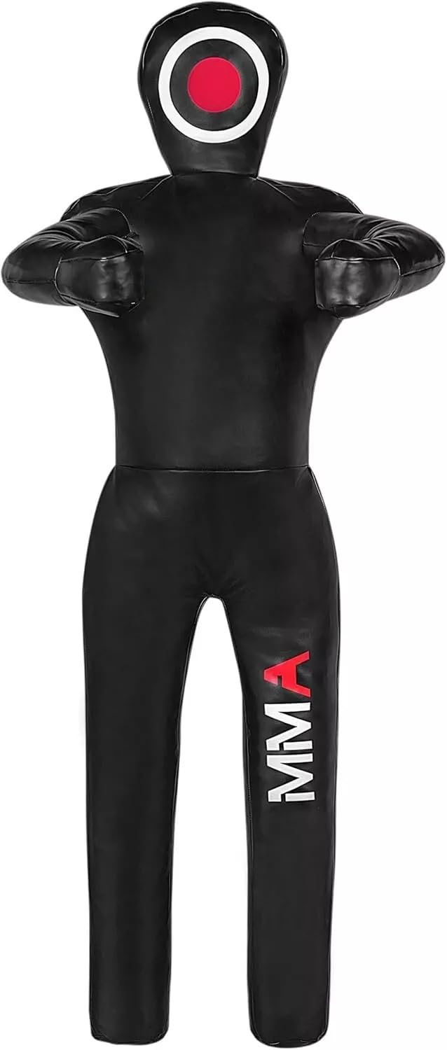 Brazilian Self-Fill Grappling Dummy, 180cm, for BJJ, Wrestling, Judo, Ground and Pound, MMA Training (Black, 5.8 ft)