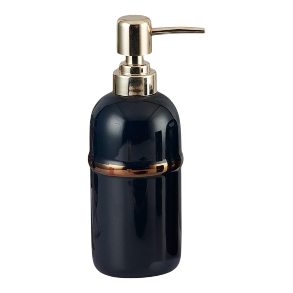Kookee Ceramic Soap Dispenser – Elegant Refillable Pump Bottle for Bathroom & Kitchen | Stylish Design for Hand Soap, Lotion & More, (Set of 1), Black (09623-SD)-image-13