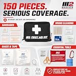 M2 BASICS 150 Piece Premium First Aid Kit, Compact Bag for Purse & Travel - Image 3