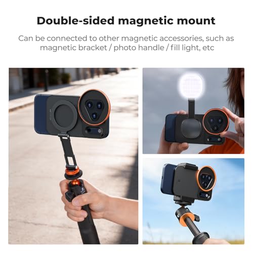 Image of K&F CONCEPT Double-Sided Magnetic Lens Filter Mount Adapter, Compatible with iPhone 17 Pro Max and 58mm Threaded Filters, iPhone Filter Mount (Filter Not Included)