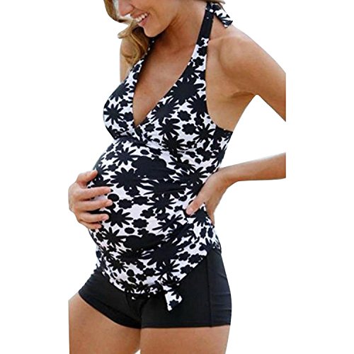Inlefen Traje de baño de Maternidad de Las Mujeres Tankini de Maternidad Tankini Atractivo de Maternidad Tankini