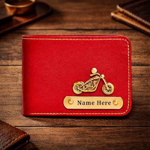 Image of SCPmarts Premium Customized Wallet for Men with Name & Charm - Stylish Personalized Wallet with Multiple Card Slots & Durable Finish - Ideal Gift for Birthday, Anniversary (Red)