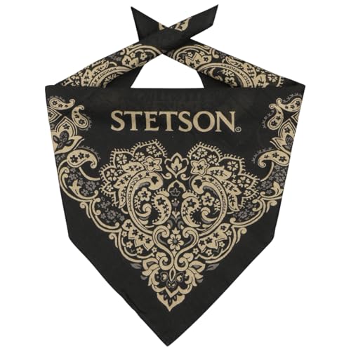 Stetson Bandana Paisley Femme/Homme - Foulard Bandeau Automne Printemps Hiver Été Printemps-été - Taille Unique Noir