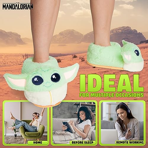 Image of Disney Stitch 3D Plush Slippers for Women Teens Eeyore Baby Yoda Soft Cozy Fleece Non Slip House Shoes Gifts for Women