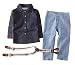 StylesILove T-shirt, Suspender Straps and Pants 3-pc Boy Set (5-6 Years)