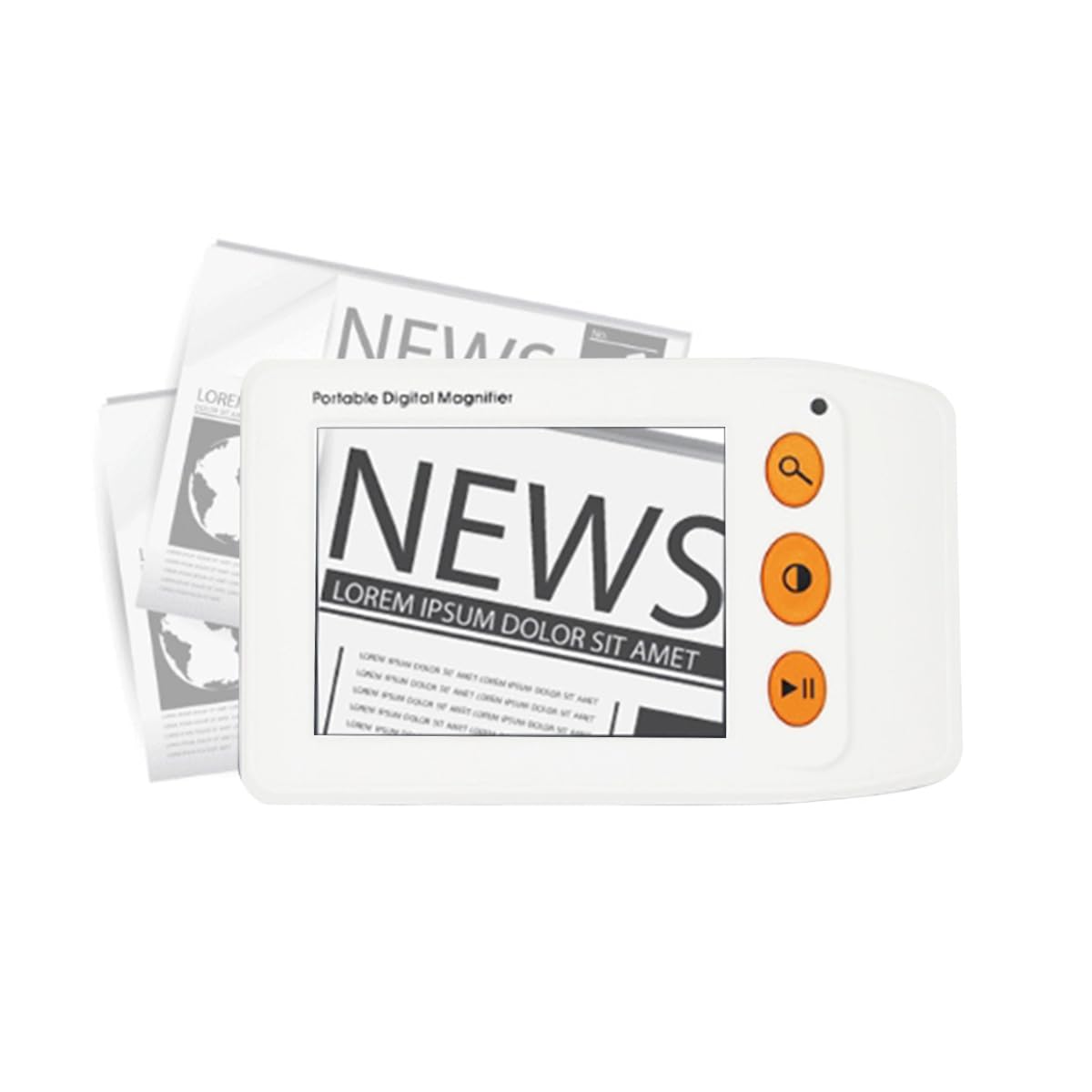Lente D'Ingrandimento Digitale Portatile, 8 Modalità di Colore Lettore Elettronico con Zoom 2X-25X, Lente D'Ingrandimento Digitale Video con Uscita AV con Supporto per Il Congelamento Delle (Bianco)