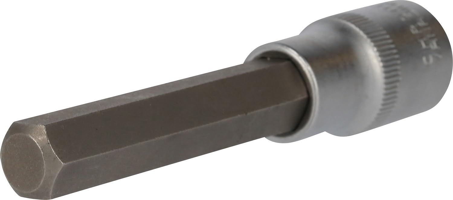 BRILLIANT TOOLS BT022876 Llave de vaso con punta de 1/2" con hexágono interior, longitud 100 mm, 12 mm [Powered by KS TOOLS]